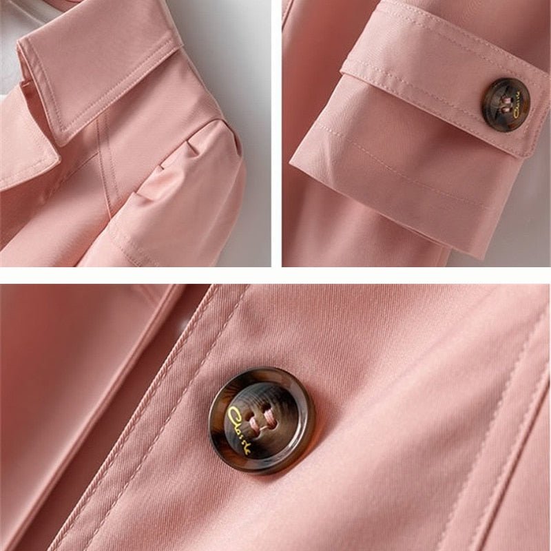 Women's lightweight trench coat with belt and elegant design