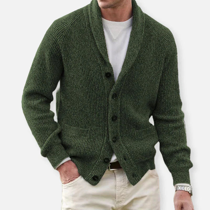 Men's hand-knitted cardigan