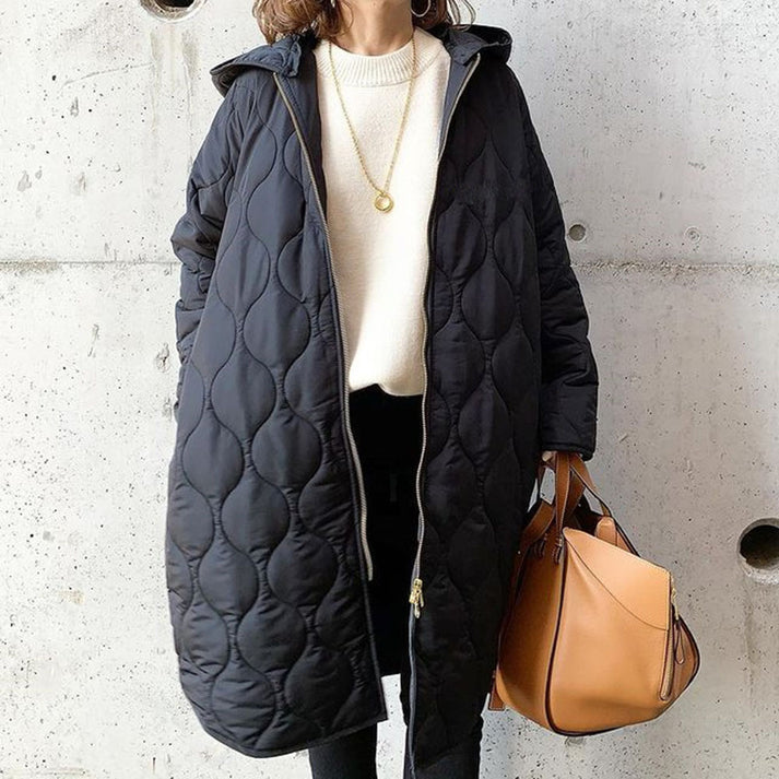 Women's Oversized Hooded Coat with Modern Design