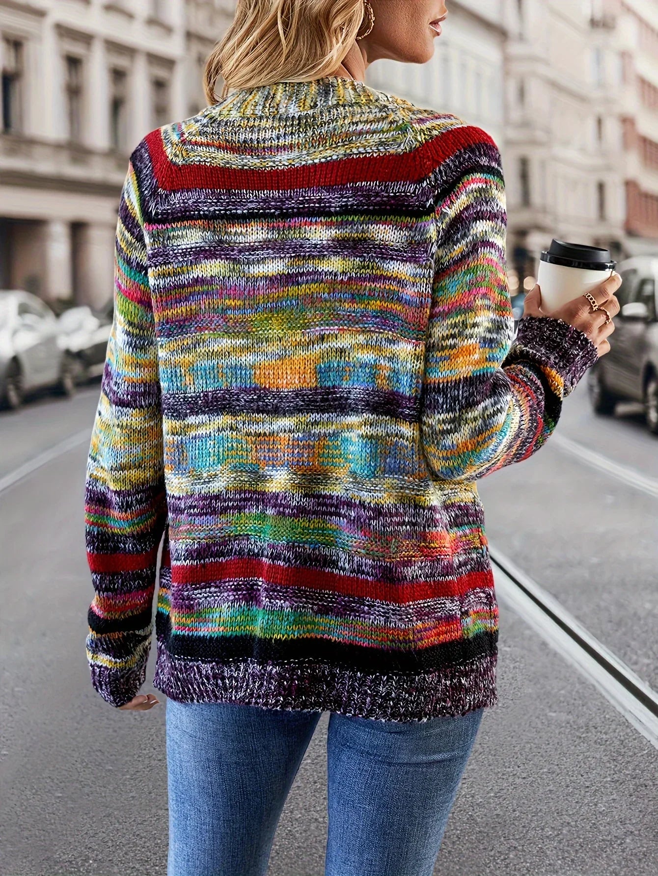 Margit - Striped cardigan for autumn