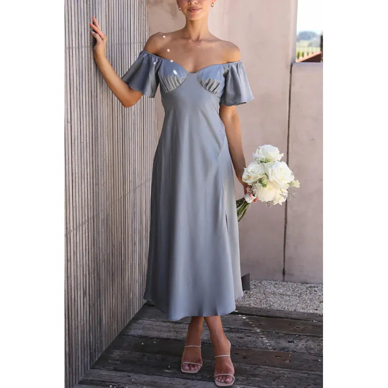 Off-the-shoulder midi dress