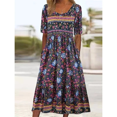 Marta - Vintage dress with ethnic print