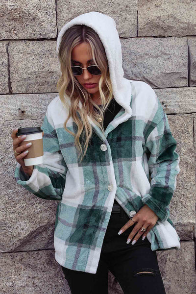 Classic coat with hood and elegant buttons