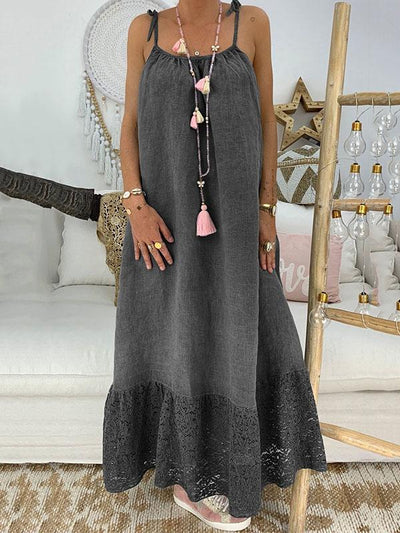 Katy - Solid Maxi Dress with Slit