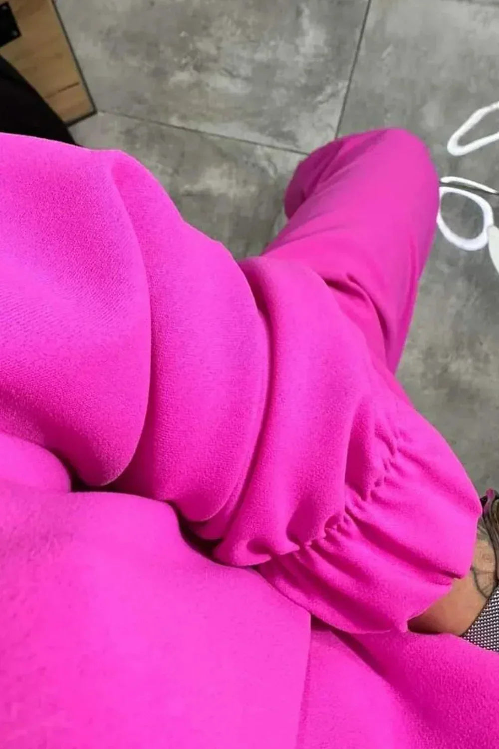 Women's Two-Piece Set - Solid Color Shirt and Pants