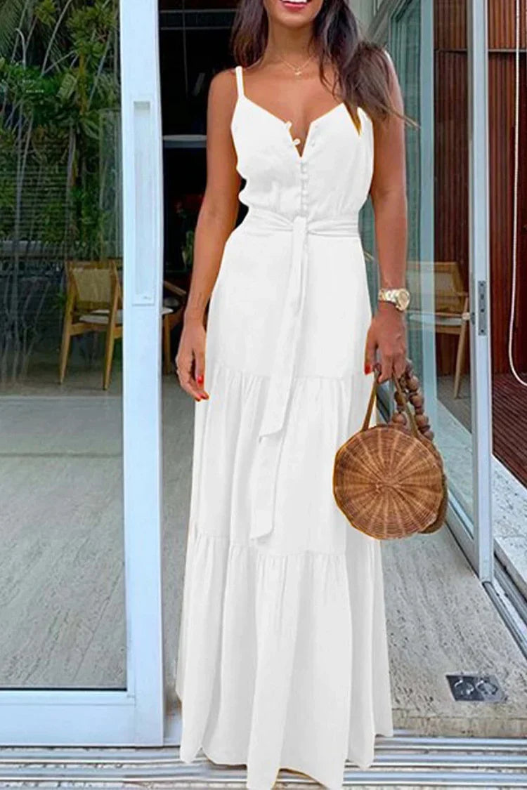 Lorena - Button-down shirt dress with bow