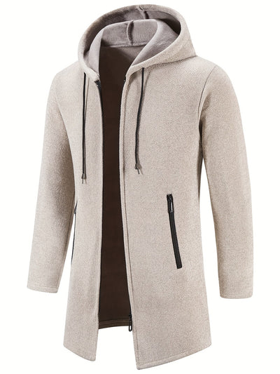 Cozy long hooded cardigan for men for spring and autumn