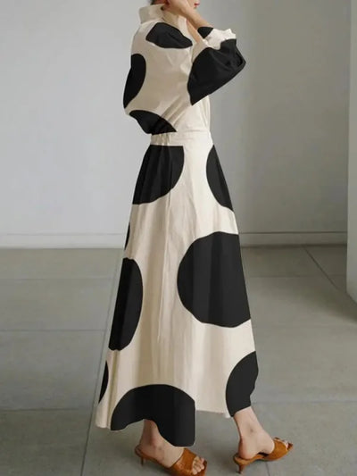 Micaela - Temperament High Waist Printed Maxi Dress