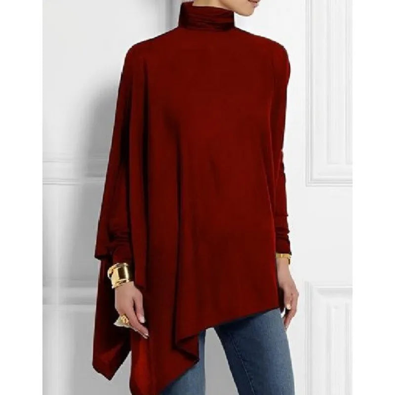 Delia - Asymmetrical high-neck t-shirts