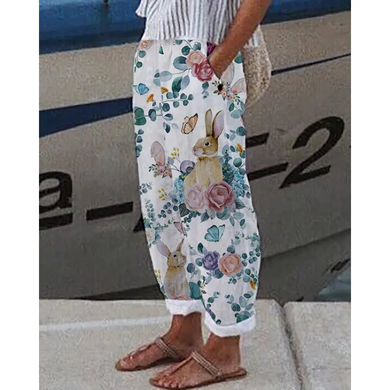 Lauren - Color Block Elastic Waist Pants