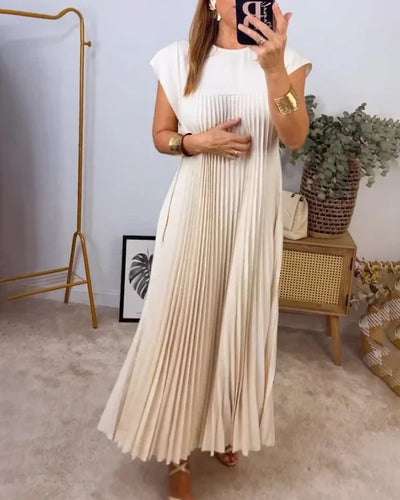 Linda - Women's Simple Solid Color Pleated Dress
