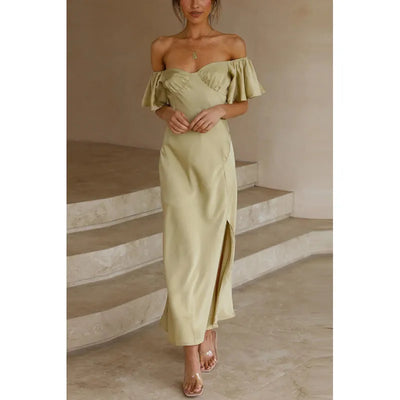 Off-the-shoulder midi dress