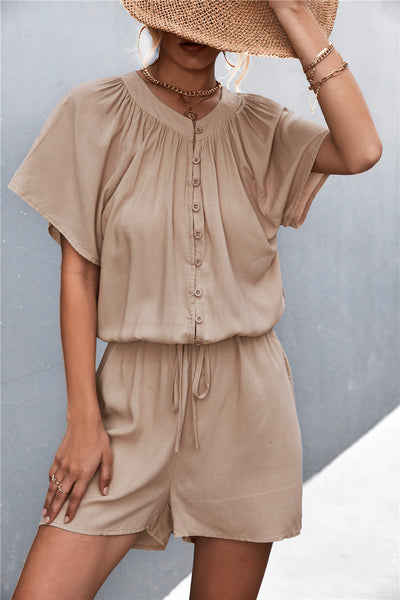Ada - Jumpsuit with buttoned gathering detail