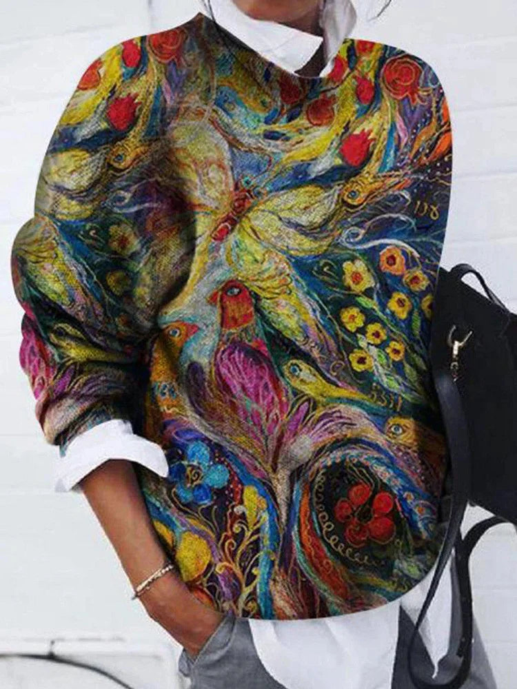Lea - Casual Long Sleeve O-Neck T-Shirt