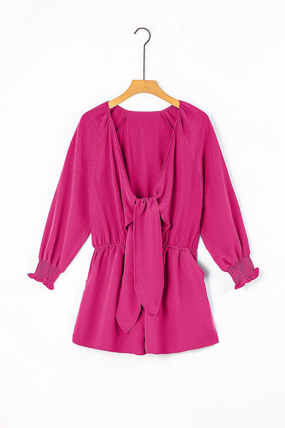 Linda - Deep V-neck Jumpsuit with Tied Ruffle Sleeves
