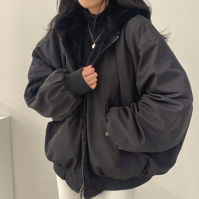 Oversized winter jacket for warm and modern women
