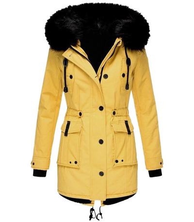 Long warm winter jacket for elegant women