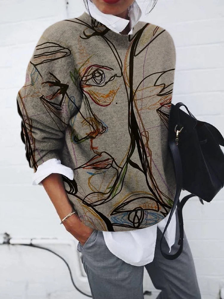 Lea - Casual Long Sleeve O-Neck T-Shirt