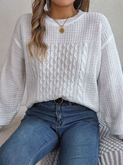 Exquisite sweater with braids and decorative beads