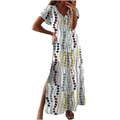 Delia - Fashion Butterfly Print Straight Party Lapel A-line Casual Shirt Dress
