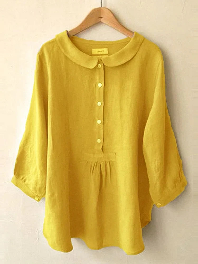 Jessie - Women's Cotton Linen Short Sleeve Shirt
