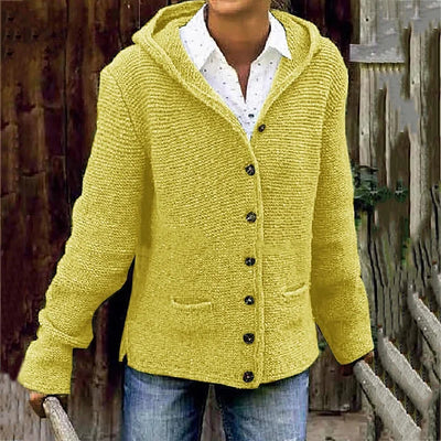 Classic hooded cardigan with double pockets