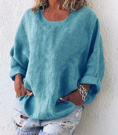 Helena - Women's Round Neck Long Sleeve Casual Tops