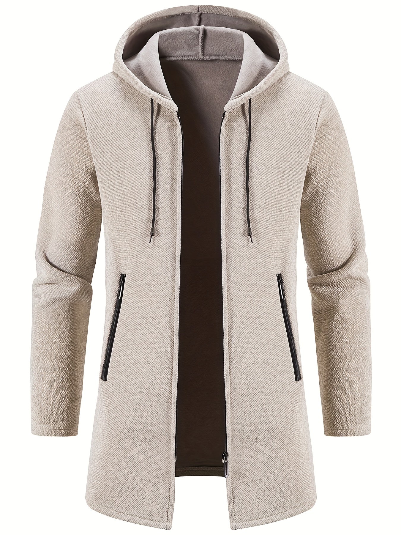 Cozy long hooded cardigan for men for spring and autumn