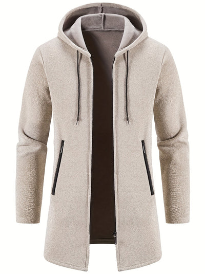 Cozy long hooded cardigan for men for spring and autumn