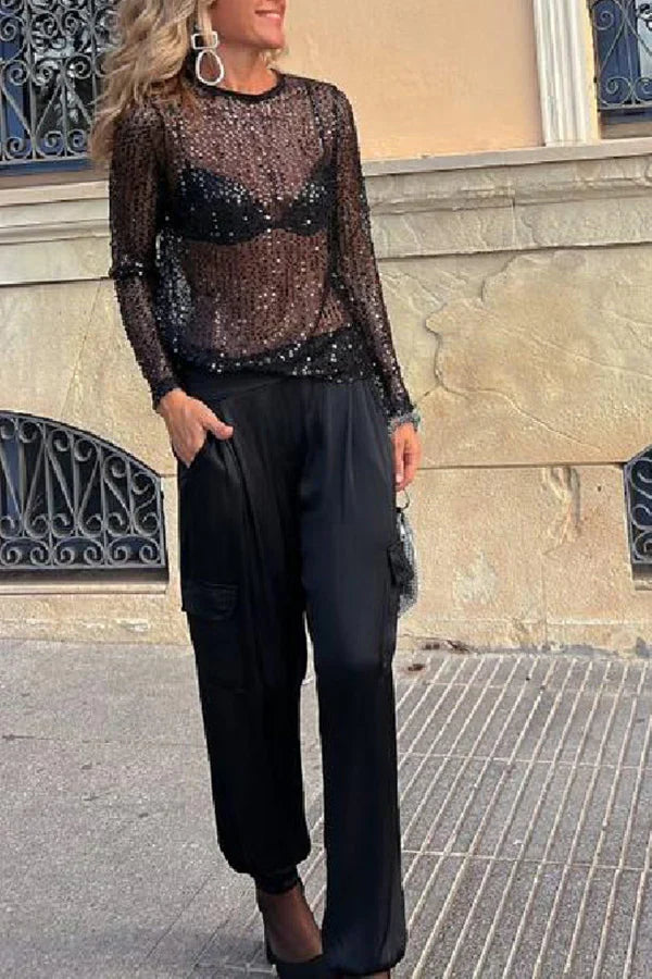 Anna - Long-sleeved straight blouse