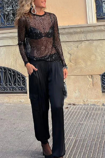 Anna - Long-sleeved straight blouse