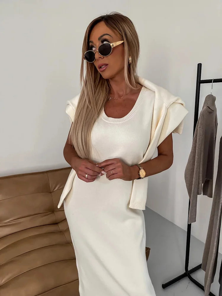 Turtleneck sweater and dress set