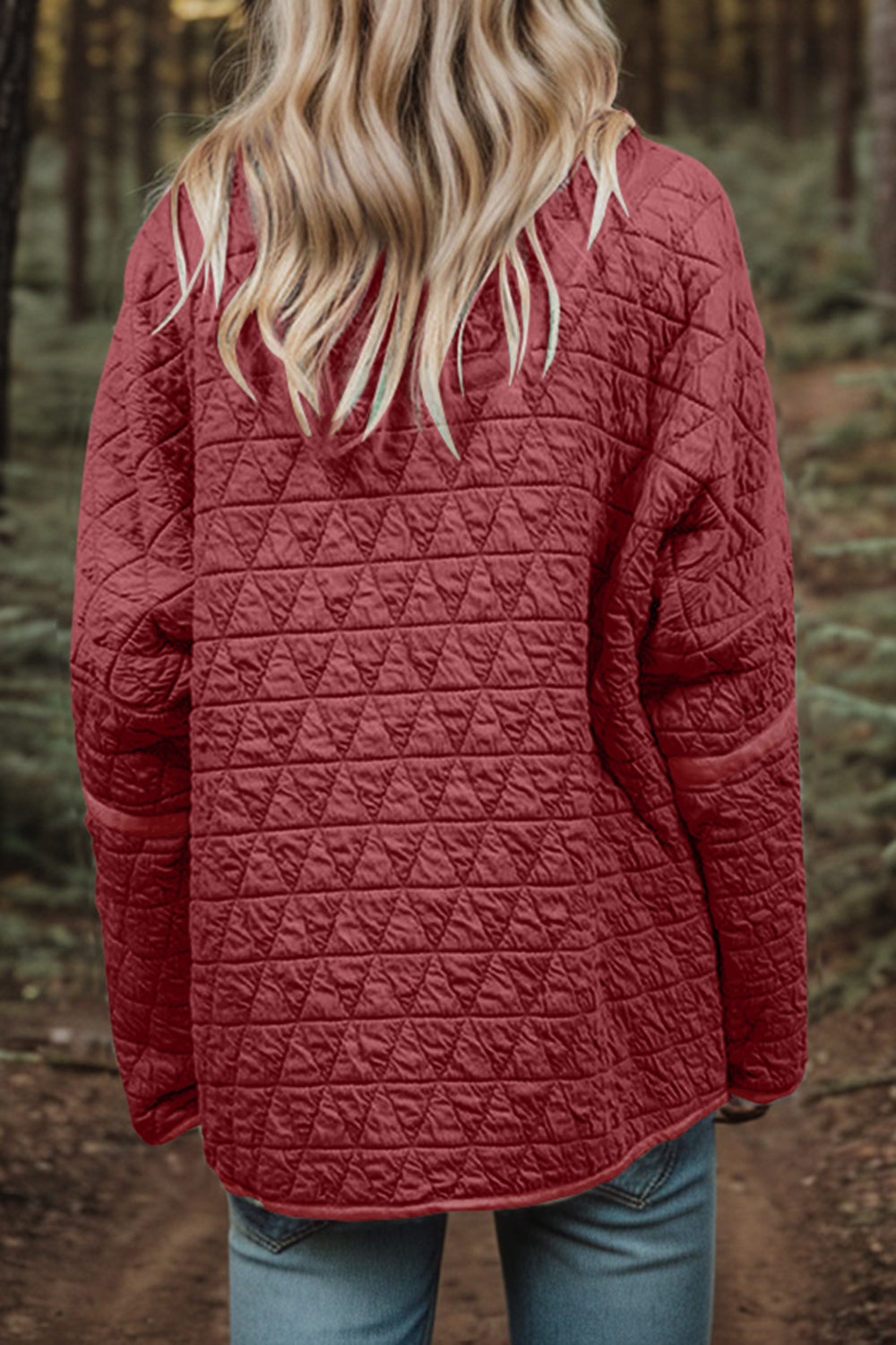 Casual Button Down Jacket with Dropped Shoulders, Perfect for Everyday Wear