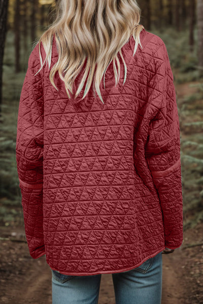 Casual Button Down Jacket with Dropped Shoulders, Perfect for Everyday Wear