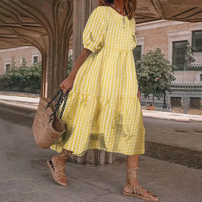 Ada - Checkered Print Dress