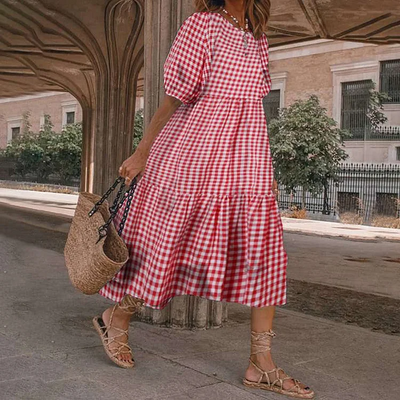 Ada - Checkered Print Dress