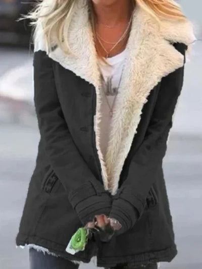 Luciana - Cozy coat with trim and lining