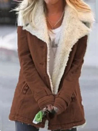 Luciana - Cozy coat with trim and lining