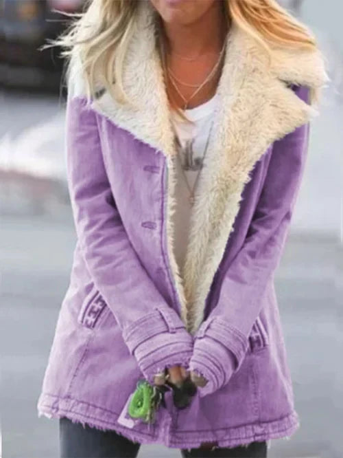 Luciana - Cozy coat with trim and lining