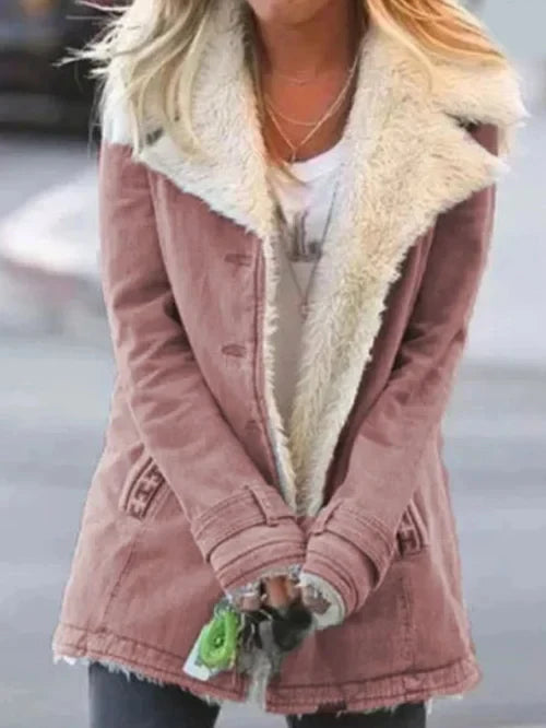 Luciana - Cozy coat with trim and lining