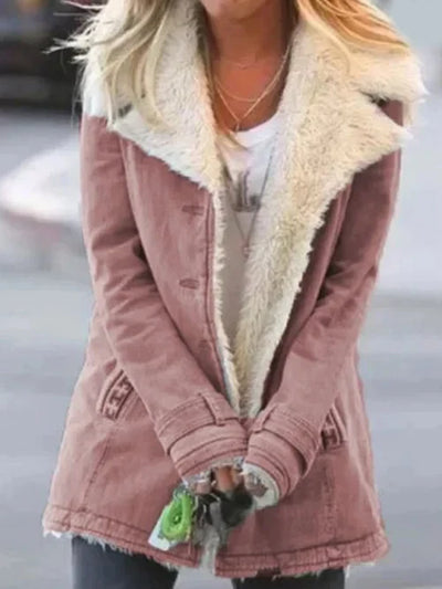 Luciana - Cozy coat with trim and lining