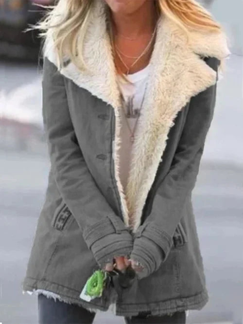 Luciana - Cozy coat with trim and lining
