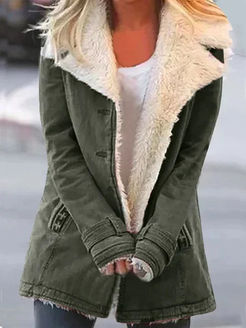 Luciana - Cozy coat with trim and lining