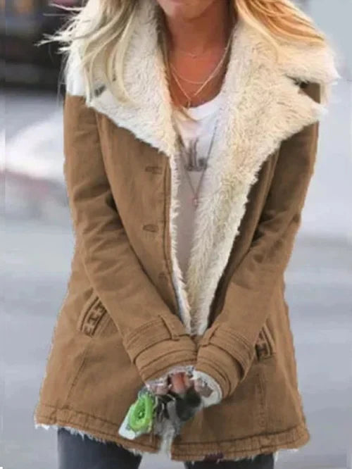 Luciana - Cozy coat with trim and lining