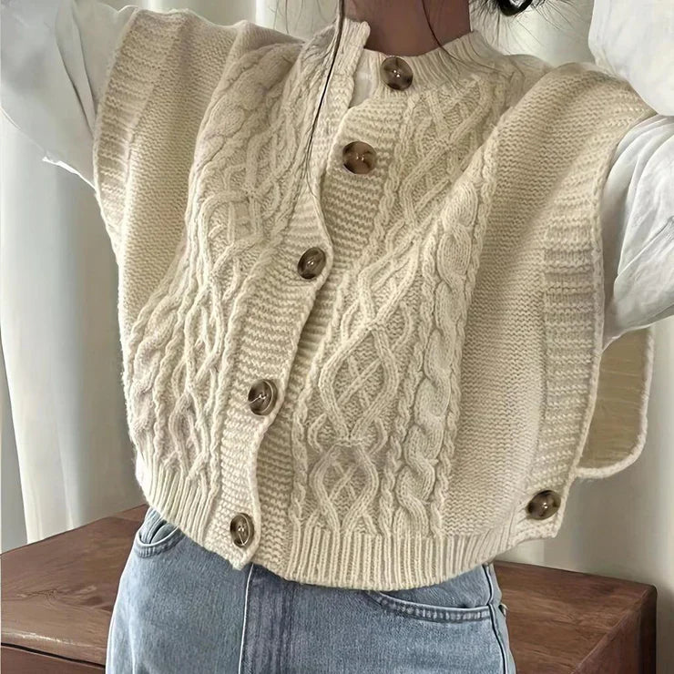 Cardigan with exclusive cable pattern