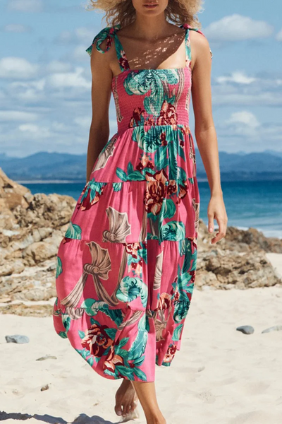 Miriam - Printed dresses with thin straps and polka dot patches on Fashion Street
