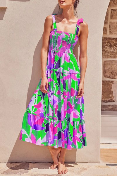 Miriam - Printed dresses with thin straps and polka dot patches on Fashion Street