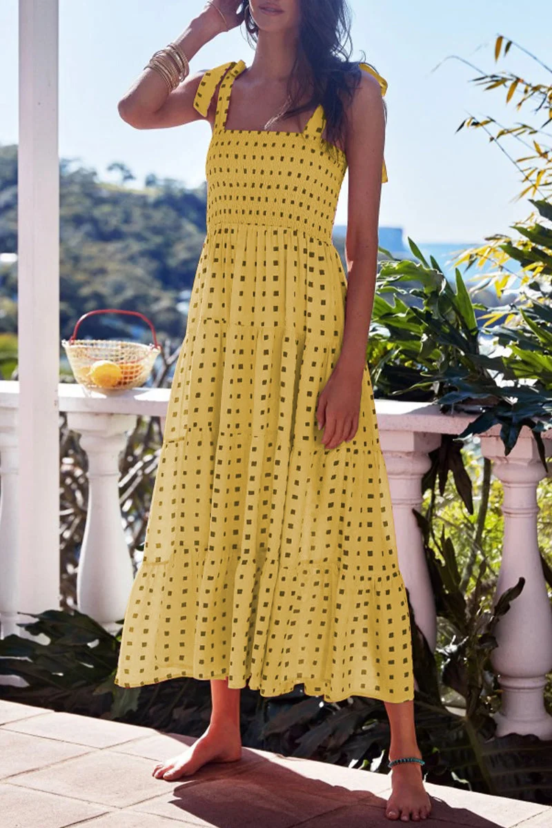 Miriam - Printed dresses with thin straps and polka dot patches on Fashion Street