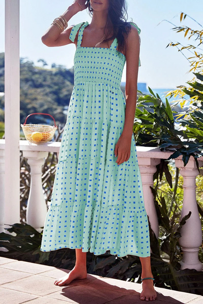 Miriam - Printed dresses with thin straps and polka dot patches on Fashion Street