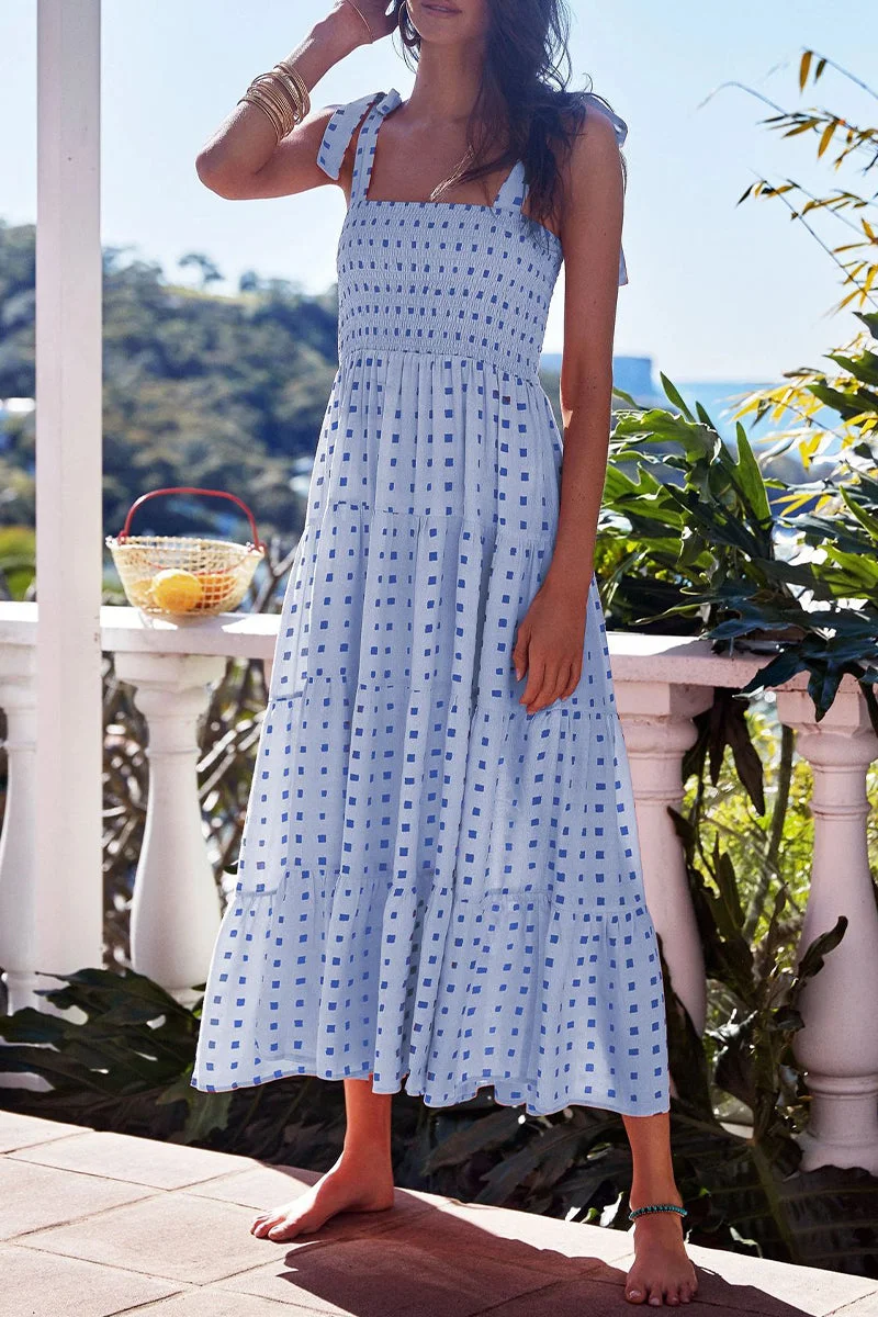 Miriam - Printed dresses with thin straps and polka dot patches on Fashion Street